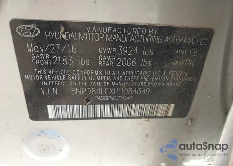 2017 Hyundai Elantra Se из США, поврежденный, VIN 5NPD84LFXHH084649